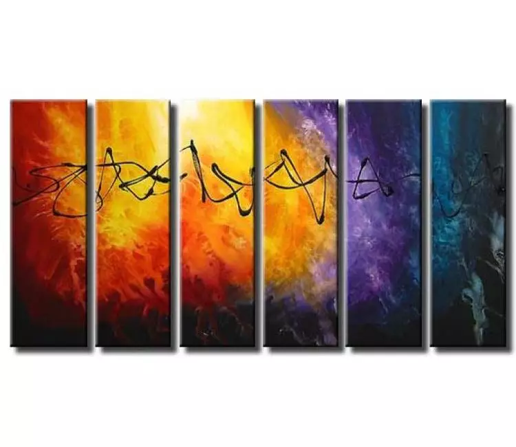 fluid painting - big contemporary colorful  abstract painting on canvas original modern wall art for living room office bedroom