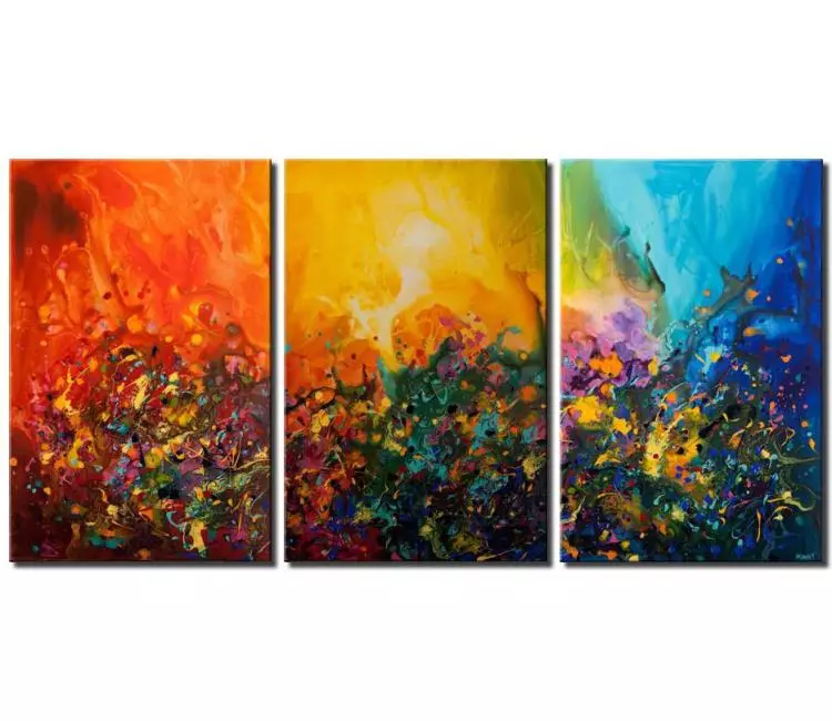 abstract painting - big modern colorful textured abstract floral painting on canvas original large contemporary art decor