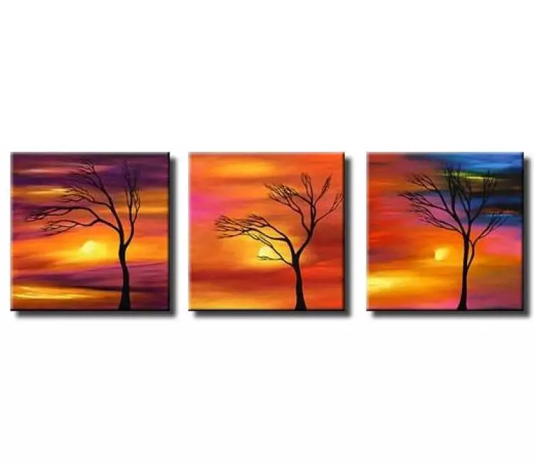 landscape paintings - big modern colorful abstract tree painting on canvas large original beautiful acrylic landscape art