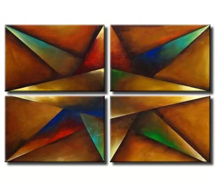 geometric painting - modern geometric abstract art on canvas original contemporary wall art in earth tone colors