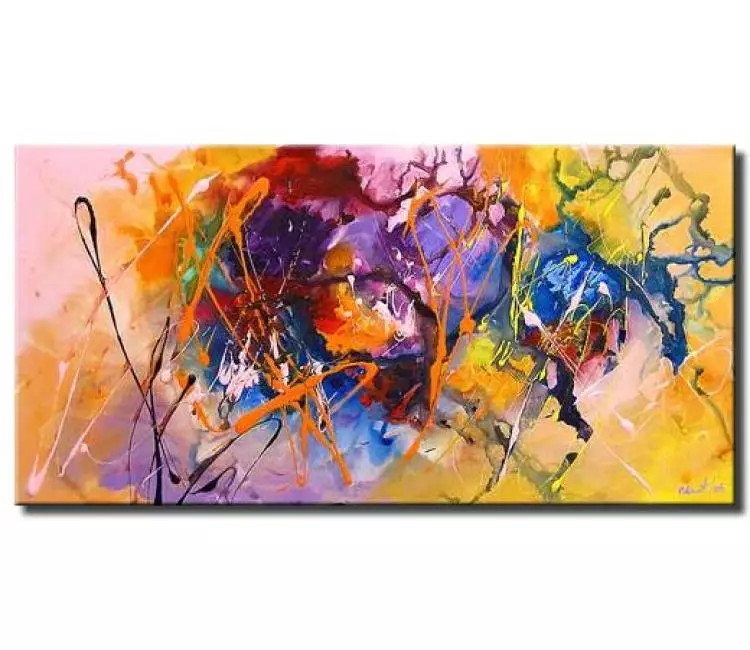 abstract painting - big modern colorful abstract art on canvas original contemporary art decor for living room
