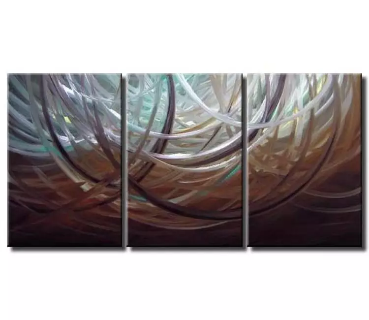 arcs painting - big modern brown abstract painting on canvas original decorative painting for large walls