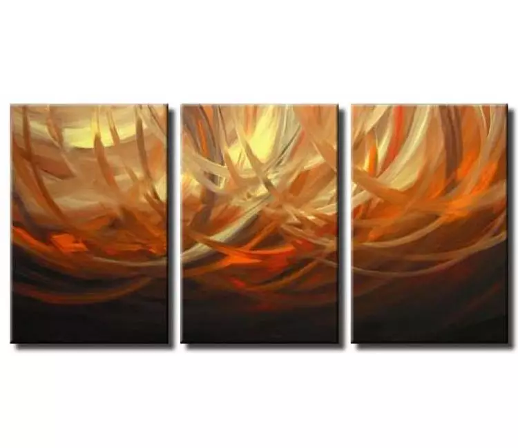 arcs painting - big modern orange abstract painting on canvas original decorative painting for large walls
