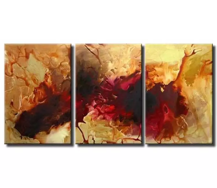 fluid painting - big modern neutral abstract painting on canvas original decorative painting for living room