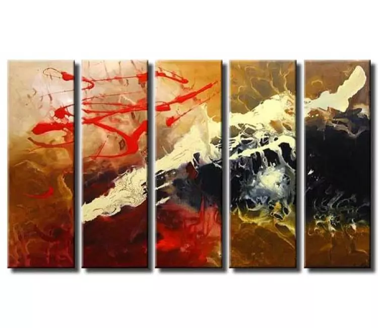 fluid painting - big modern neutral abstract painting on canvas original decorative painting for large walls