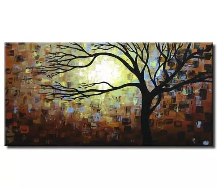 landscape paintings - modern abstract tree painting on canvas original textured contemporary art