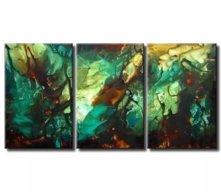fluid painting - big modern turquoise abstract painting on canvas original decorative painting for large walls