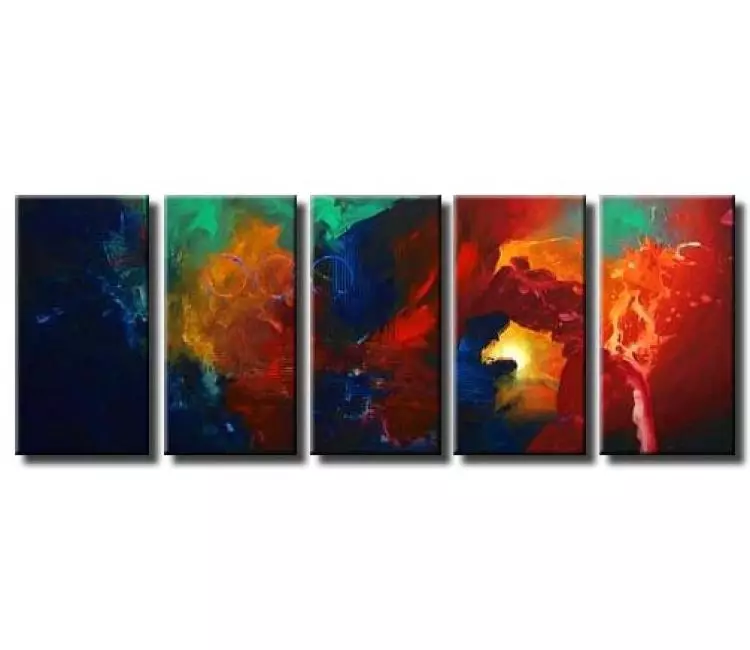 abstract painting - colorful abstract painting on canvas big modern original decorative painting for living room