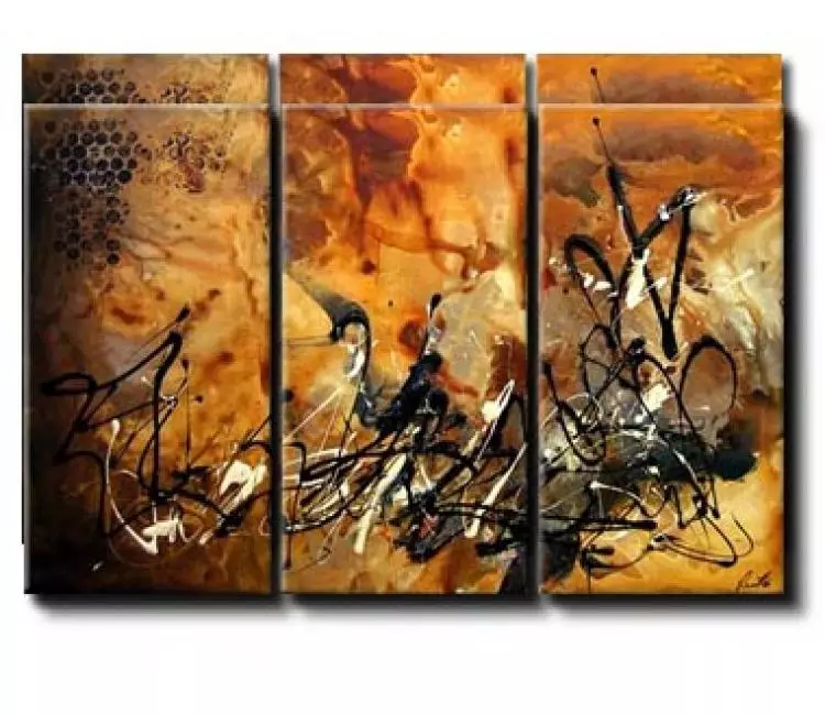 abstract painting - big modern neutral abstract painting on canvas original decorative art for living room