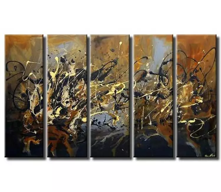 abstract painting - big modern abstract painting on canvas original earth tone colors decorative art for big wall space
