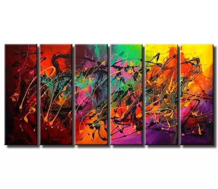abstract painting - big modern colorful abstract painting on canvas original textured decorative art for big wall space