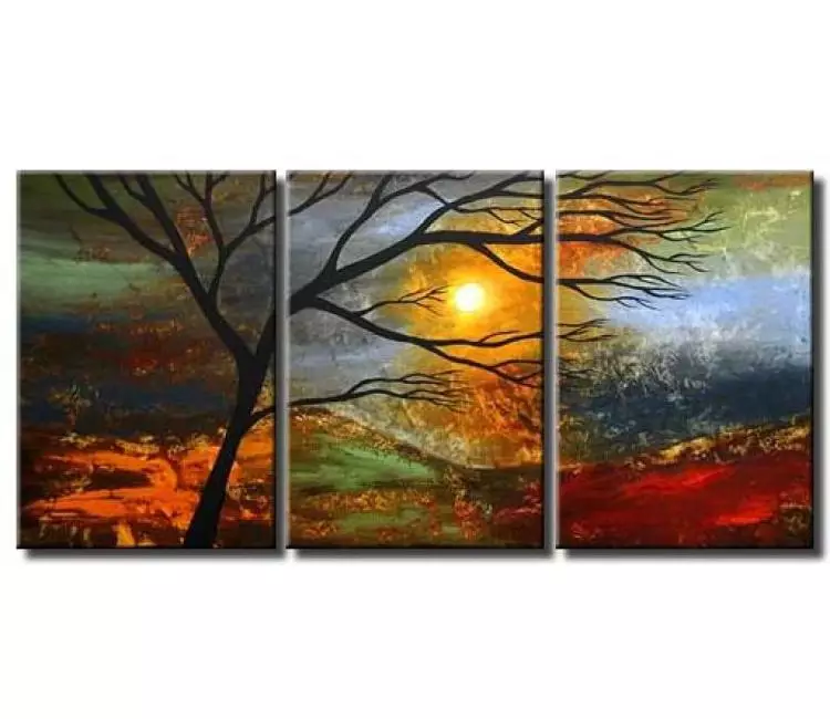 landscape paintings - big abstract landscape tree art on canvas original large colorful painting for living room