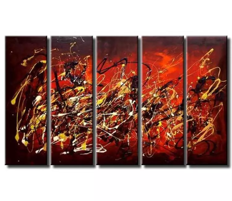 abstract painting - original modern red abstract painting on canvas big contemporary art decor for large wall space
