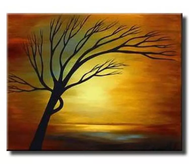 landscape paintings - modern abstract tree painting on canvas original contemporary art decor