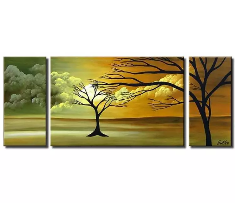 landscape paintings - beautiful green landscape painting on canvas large canvas modern abstract tree art decor