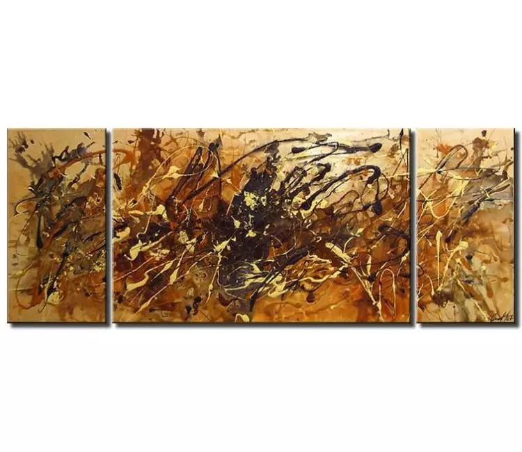 abstract painting - big modern neutral abstract art on canvas original large contemporary beige rust painting for living room