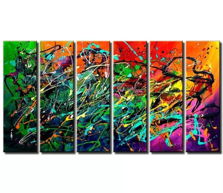 abstract painting - big modern colorful abstract art on canvas original large textured contemporary painting for living room
