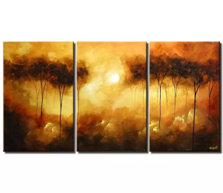 forest painting - Big Abstract landscape Painting Large Canvas Art Modern Living Room trees Wall Art neutral art