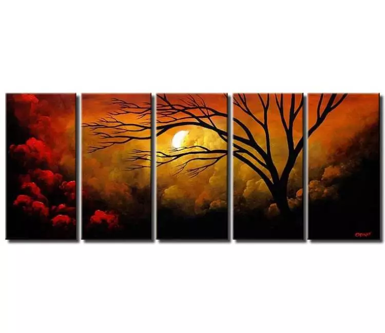 landscape paintings - Big Abstract landscape Painting Large Canvas Art Modern Living Room tree Wall Art