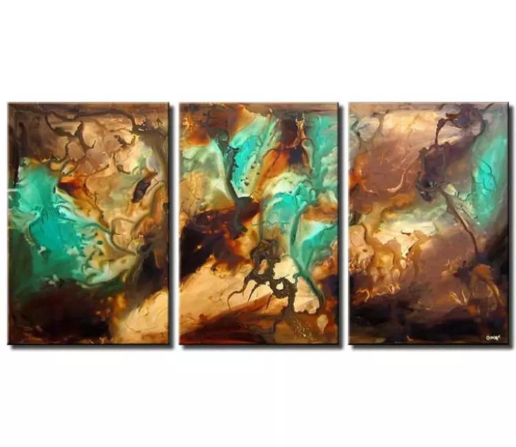 fluid painting - big abstract art turquoise beige large canvas art beautiful modern wall art painting