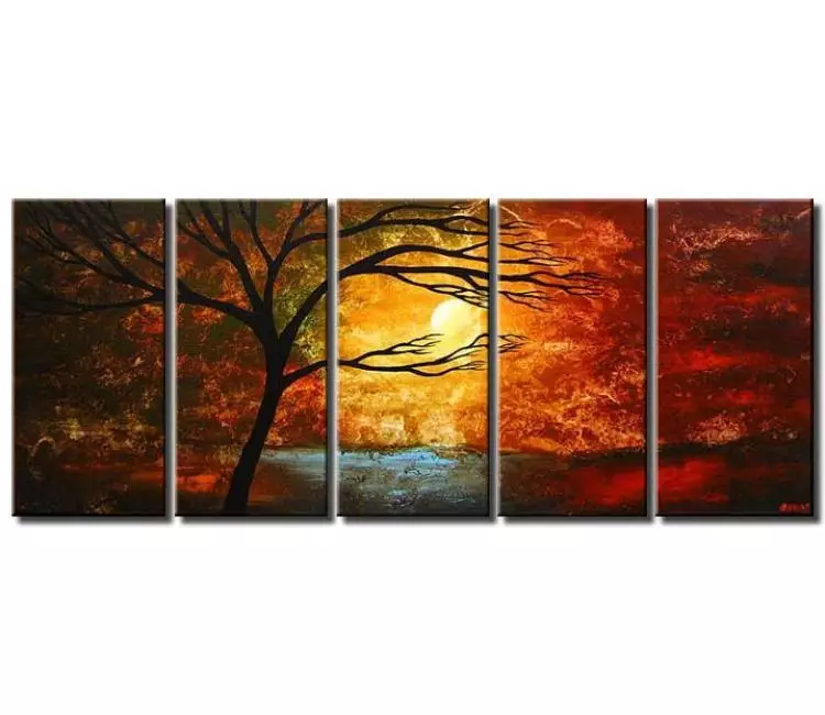 landscape paintings - big modern landscape tree painting on canvas colorful large living room wall art
