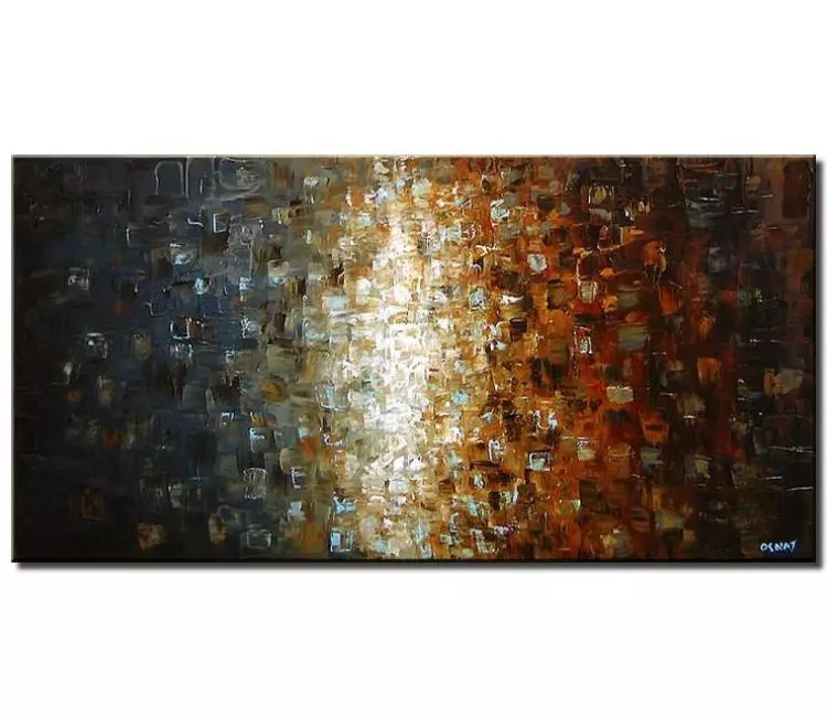 abstract painting - modern abstract painting original canvas art beautiful blue brown textured wall art