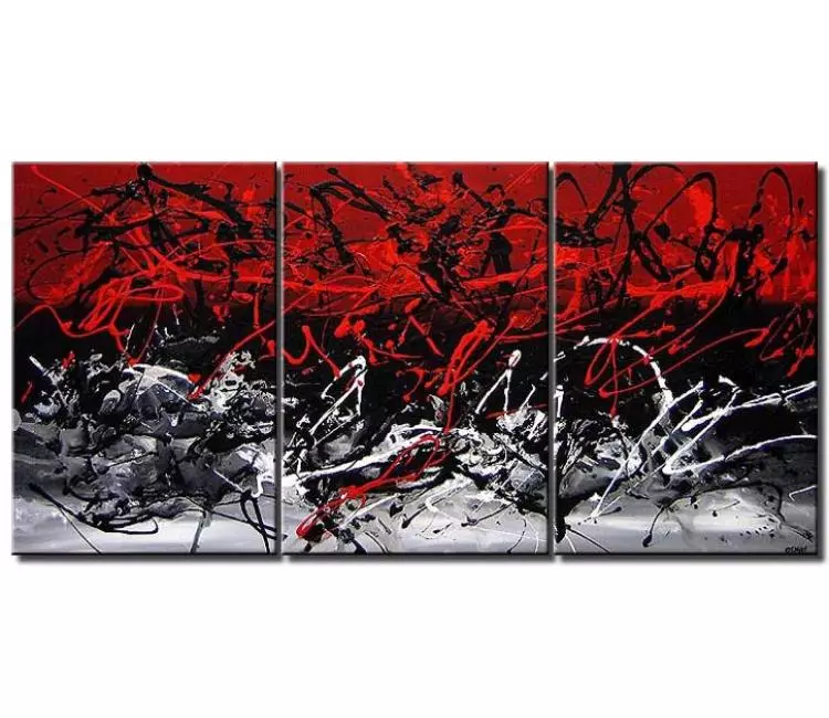abstract painting - big modern red grey white abstract painting on canvas original large minimalist contemporary living room art