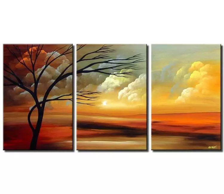 trees painting - big landscape tree painting on canvas modern art large original acrylic painting for living room neutral colors