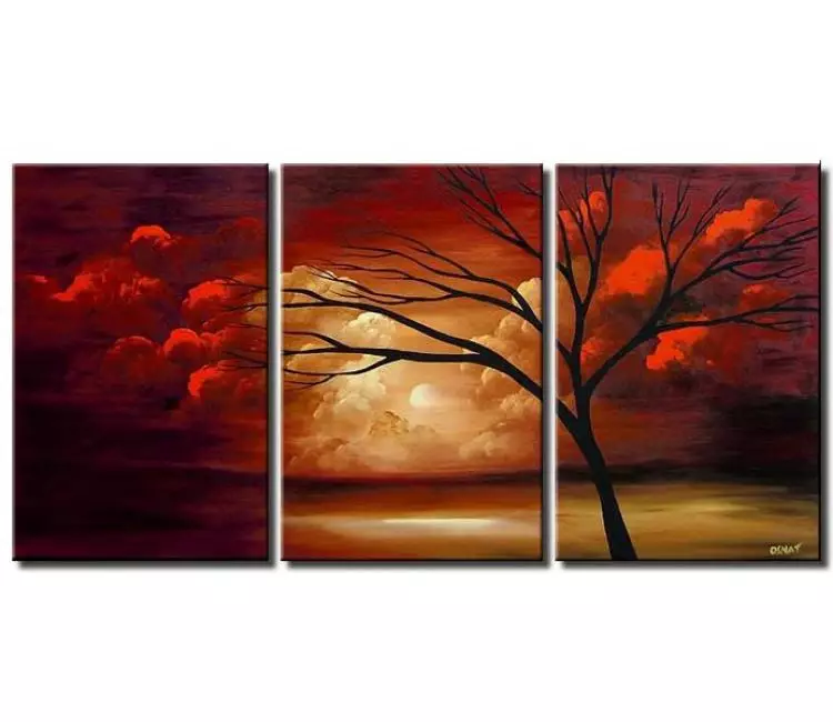landscape paintings - big landscape tree painting on canvas modern art original acrylic painting for living room