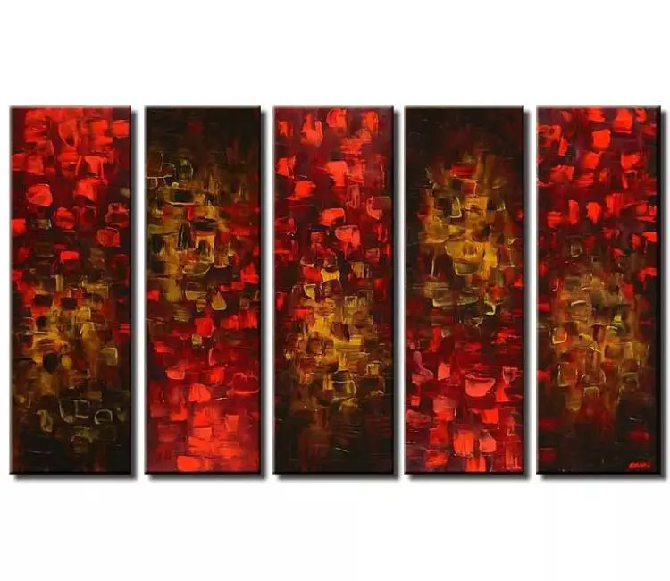 abstract painting - big modern beautiful abstract art on canvas for living room original large red brown painting