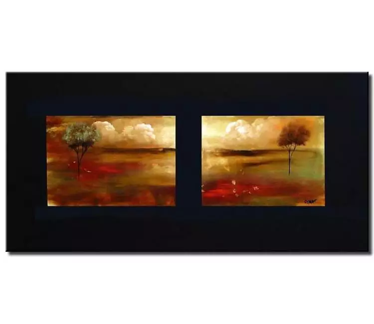 forest painting - modern landscape painting on canvas original autumn trees art