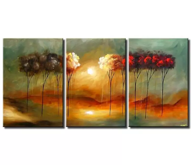 forest painting - big modern abstract landscape tree painting large contemporary canvas art for living room dining room