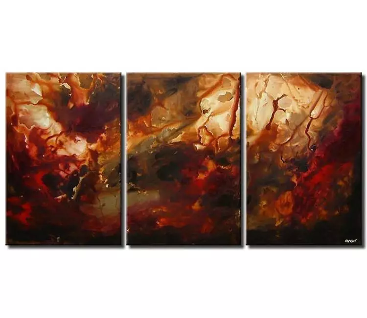 fluid painting - big beautiful modern abstract art on canvas for living room original contemporary red beige wall art