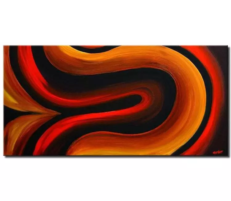 abstract painting - red black orange modern abstract painting original canvas art