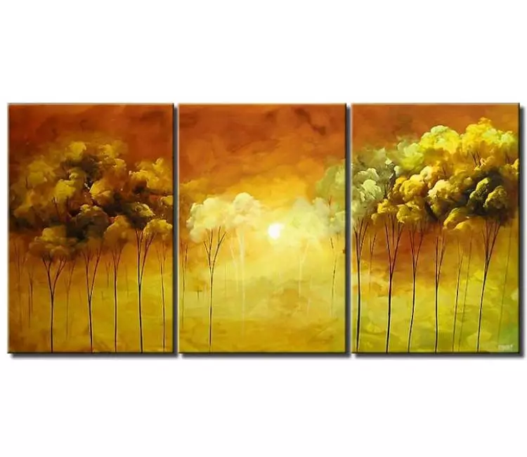 forest painting - big neutral landscape painting for living room modern original large trees art on canvas