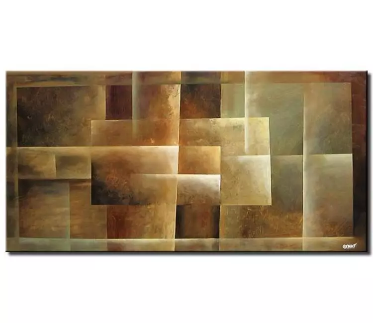 geometric painting - geometric art on canvas modern abstract painting in earth tone colors sage brown wall art