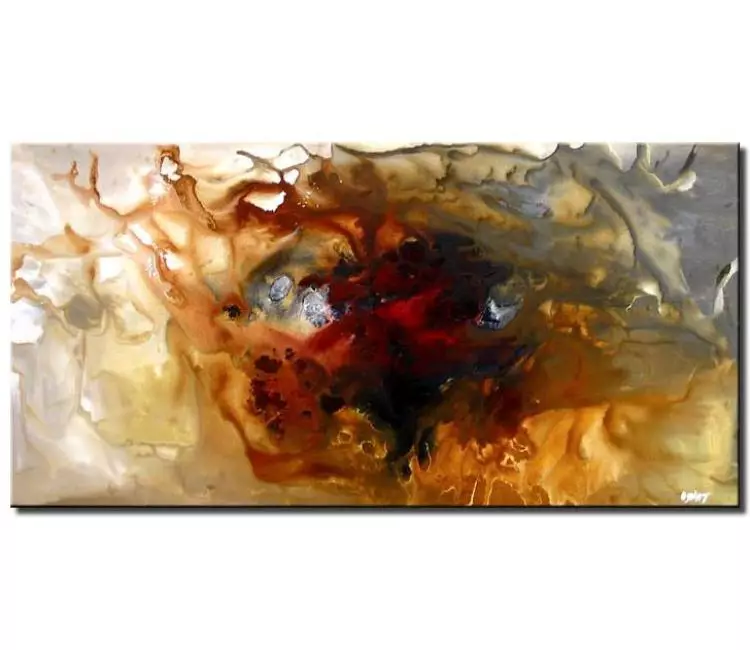 fluid painting - modern neutral abstract painting on canvas beautiful living room office contemporary art