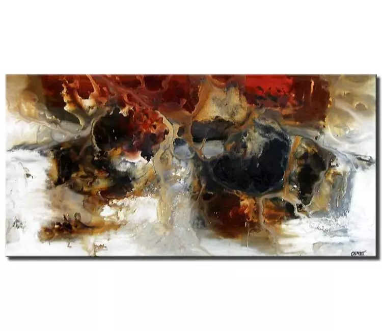 fluid painting - modern abstract painting on canvas neutral minimal living room wall art
