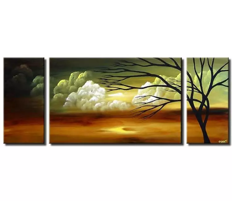 trees painting - big modern landscape tree painting on canvas green bedroom dining room living room canvas art