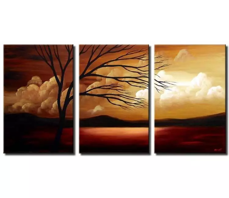 trees painting - big modern landscape tree painting on large canvas neutral living room calming wall art