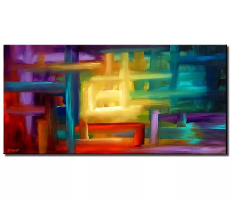 abstract painting - colorful modern abstract painting on canvas contemporary beautiful abstract art
