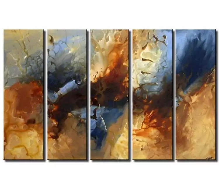 fluid painting - big modern neutral abstract painting on canvas original beautiful earth tone colors living room wall art