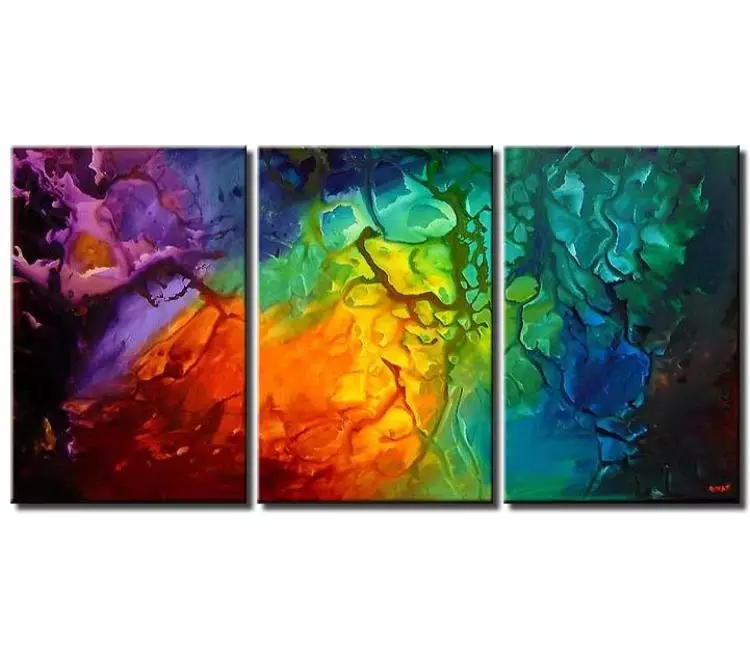 fluid painting - big modern abstract painting on canvas original beautiful colorful living room wall art