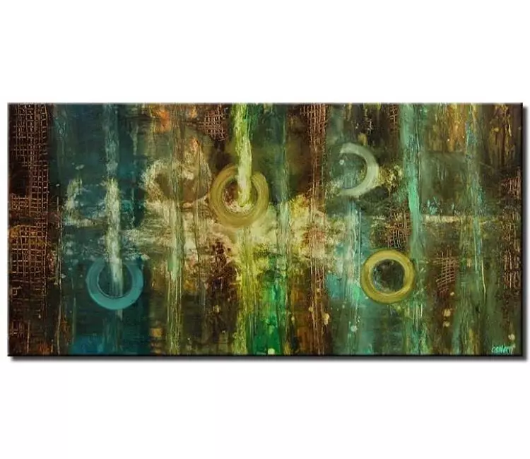 abstract painting - modern turquoise abstract painting on canvas original office living room wall art