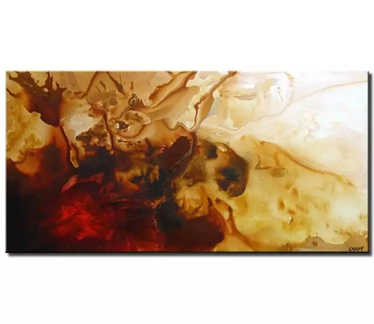 fluid painting - contemporary beautiful abstract painting on canvas in neutral colors modern unique wall art