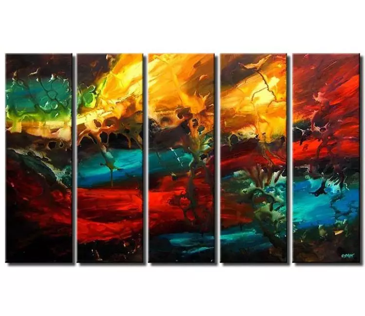 abstract painting - big colorful contemporary abstract art on canvas large modern wall art for living room
