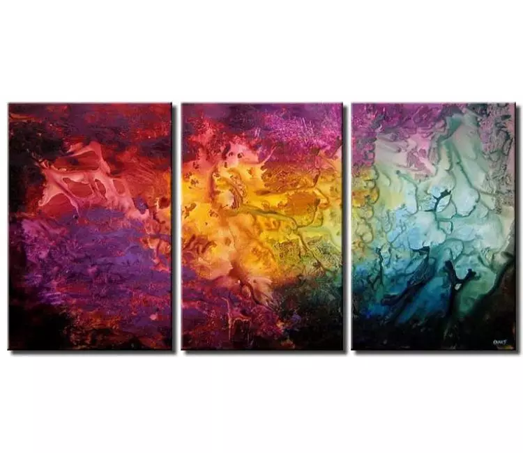 fluid painting - big colorful abstract painting on canvas modern beautiful  large wall art for living room