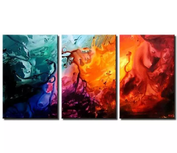 fluid painting - big colorful abstract painting on canvas modern beautiful  large wall art for living room