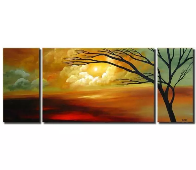 trees painting - big modern landscape tree painting on canvas large sunrise art for living room
