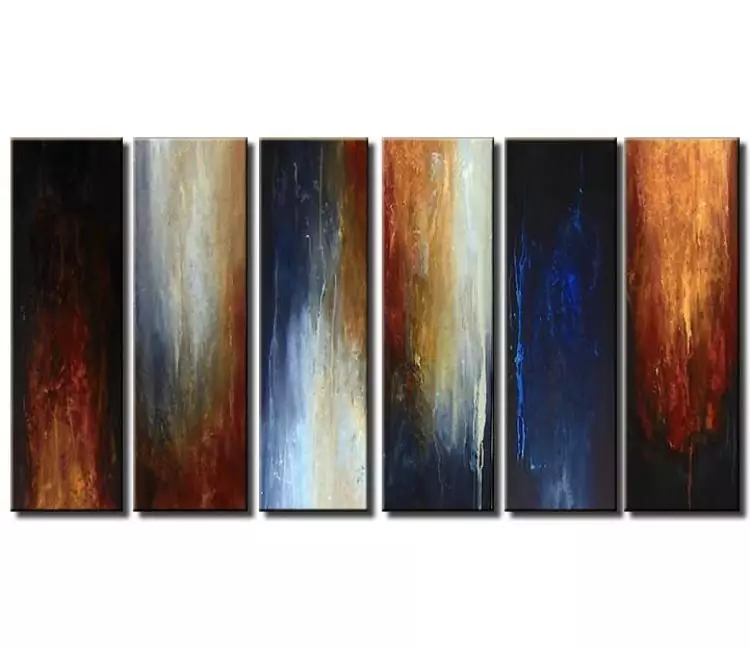 abstract painting - modern blue rust abstract painting large big canvas art for  big walls beautiful contemporary art
